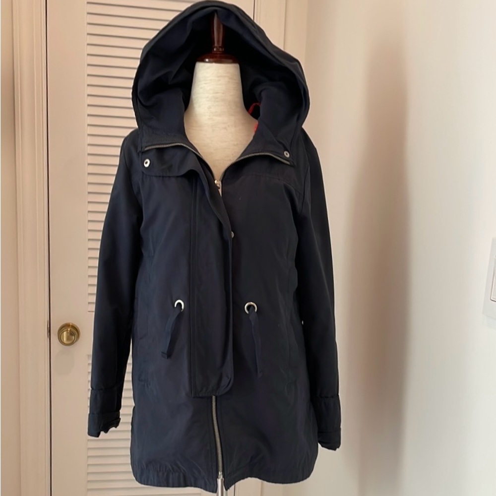Zara Navy Hooded Parka Jacket Detachable Vest XS
